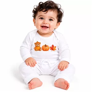 ست بادی آستین بلند و شلوار راحتی نوزادی نیل کوک مدل Pumpkin