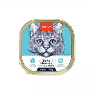 کنسرو غذای گربه بالغ ونپی مدل Mousse طعم ماهی تن و کاد وزن ۴۰ گرم