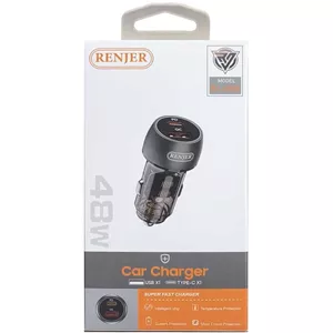 شارژر فندکی شیشه ای Renjer مدل RJ-C105