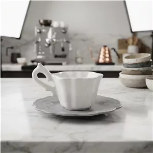 ماگ و نعلبکی سرامیکی مدل گل