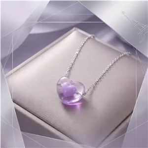 گردنبند مدل دل رنگ ثابت