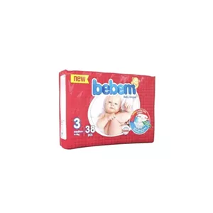 پوشک ببم سایز 3 دوبل بسته 38 عددی