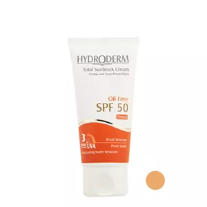 کرم ضد آفتاب ضد لک فاقد چربی تینتد SPF 50 هیدرودرم بژ متوسط اورجینال