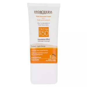 کرم ضد آفتاب ضد جوش رنگی فاقد چربی SPF 50 هیدرودرم لایت بژ اورجینال