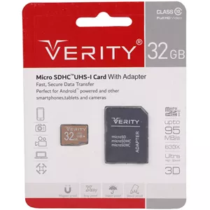 رم میکرو 32 گیگ وریتی Verity 633X U1 C10 95MB/sخشاب