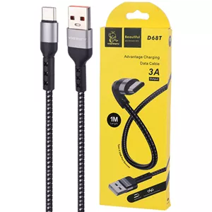 کابل تایپ سی فست شارژ 3 آمپر دنمن D68T طول 1 متر