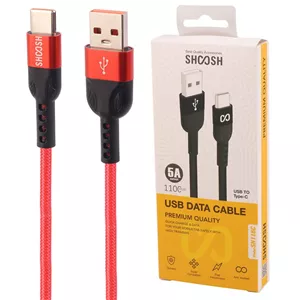 کابل تایپ سی فست شارژ 5 آمپر شوش SH116C طول 1.1 متر