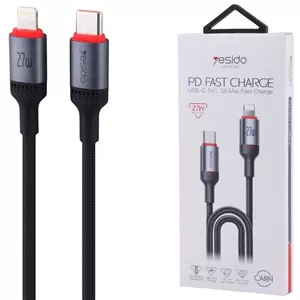 کابل تایپ سی به لایتنینگ فست شارژ 27 وات یسیدو CA184 طول 2 متر