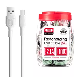 کابل تایپ سی فست شارژ 2.1 آمپر ایکس او XO-NB212 طول 1 متر بسته 30 عددی