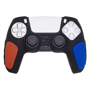 روکش دسته بازی PS5 استوپ دار زمینه مشکی آبی قرمز