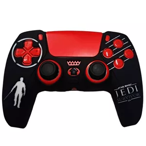 روکش دسته بازی PS5 طرح Star Wars Jedi Survivor زمینه مشکی سفید