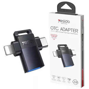 تبدیل USB OTG به تایپ سی / لایتنینگ یسیدو GS35