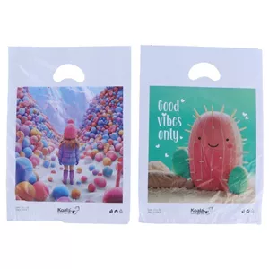 نایلون دسته موزی کوالا طرح فانتزی سایز 32*22 سانتی متر بسته 100 عددی