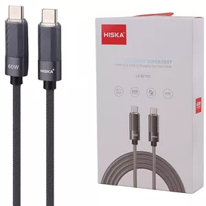 کابل دو سر تایپ سی فست شارژ 60 وات هیسکا LX-821CC طول 1 متر