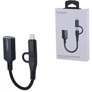 تبدیل USB OTG به تایپ سی / لایتنینگ ارلدام ET-OT109CL