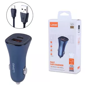 شارژر فندکی 30 وات الدینیو C3کابل تایپ سی