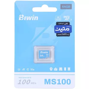 رم میکرو 64 گیگ بیوین Biwin MS100 U3 A1 V30 C10 100MB/s