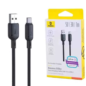 کابل تایپ سی فست شارژ 15 وات باسئوس Silky P10377703113 طول 1 متر