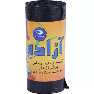 کیسه زباله رولی مشکی آزاده سایز 80*60 سانتی متر بسته 400 گرمی