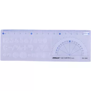 خط کش شابلون دار پلاستیکی Zhigao 15cm کد ZG-1983