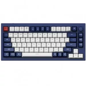 Keychron Q1 QMK Custom Mechanical Keyboard - Knob Version - Red Switch - Navy Blue/White