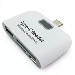 کارت ریدر 4in1 Type-C Card Reader USB\/TF\/SD OTG HUB Adapter