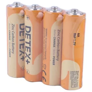 باتری نیم قلمی Detex  مدل Zinc Carbon R03P با ولتاژ 1.5 ولت 4 عددی