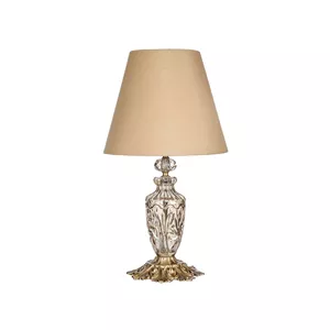 آباژور رومیزی برنزی چشمه نور مدل C2179/1T-A شید کرم