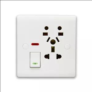 پریز مولتی با کلید تک پل خیام الکتریک مدل قمر