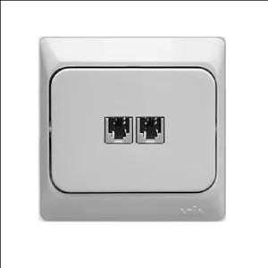 پریز تلفن دو خانه آسیا الکتریک مدل دیپلمات