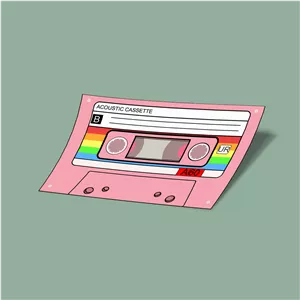 کارت استیکر نوار کاست صورتی