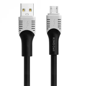 کابل شلنگی فست شارژ Micro با سرعت 3A مدل کینگ سل KC-03