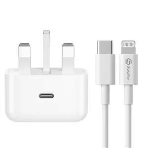 آداپتور شارژ دیواری 35W PD به همراه کابل تایپ سی به لایتنینگ مدل Soloffer 2050 (اورجینال گارانتی)