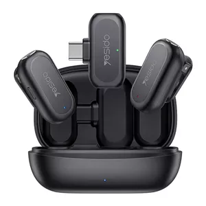 میکروفن یقه ای بیسیم مدل دو عددی تایپ سی Smart Noise Cancellation از برند YESIDO KR22 (100% اورجینال)