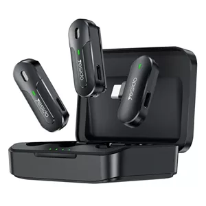 میکروفن یقه ای بیسیم مدل دو عددی تایپ سی Lavalier Mic AI Noise Reduction از برند YESIDO KR17 (100% اورجینال)