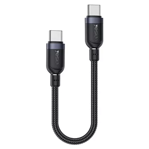 کابل فست شارژ Dual Type-C مدل 30 سانتی متری 60 وات از برند YESIDO CA188 (100% اورجینال)