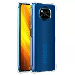 گارد شفاف ایربگ دار برای گوشی Xiaomi Poco X3 مدل ژله ای محافظ لنزدار