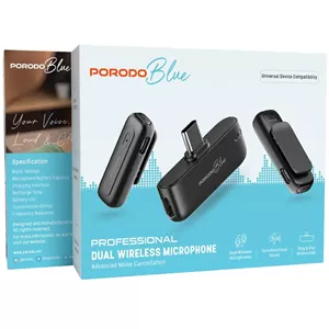 میکروفون بی‌سیم دو تایی پرودو مدل Blue Professional PBMX2CBK