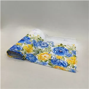 پارچه پرده ای ساتن گلدار
