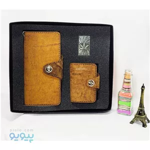 ست هدیه چرم طبیعی مردانه 3 تکه
