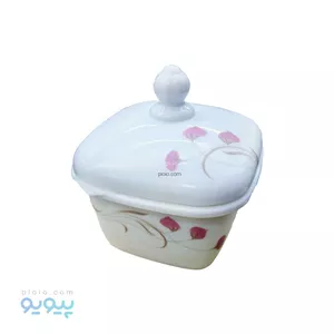 قندان چینی مربع طرح گل عمده و کارتنی