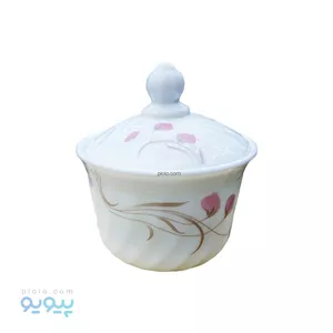 قندان چینی سفید طرح گل عمده و کارتنی