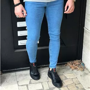 شلوار جین ابی آسمونی مردانه شیک و زیبا