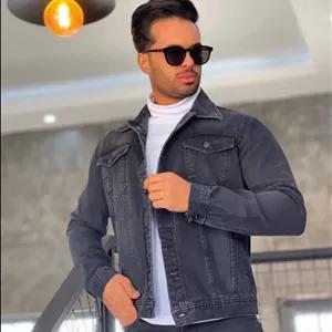 کت جین زغالی قواره دارباکسی لش مردانه ذغالی کد 5245