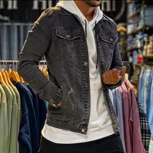 کت لی مردانه پارچه جین کجراه ذغالی بهترین کیفیت مدل slh403984