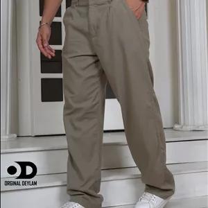 شلوار لینن رنگ سبز خاکی شیک فول بگ مردانه | کیفیت استثنایی قد ۱۱۰ سانت