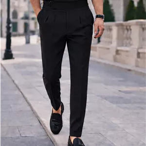 شلوار پارچه ای کمر انگلیسی پارچه مازراتی رنگ مشکی فوق‌العاده شیک