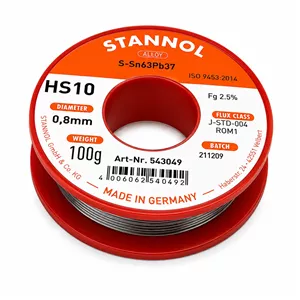 سیم لحیم قطر 0.8 میلی متر استانول آلمان وزن 500 گرم