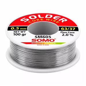 سیم لحیم قطر 0.6 میلی متر سومو مدل SM 606 وزن 100 گرم