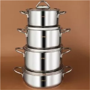سرویس قابلمه استیل ۸ پارچه برند کاراجا ترکیه مدل Powersteel 316  Sakura